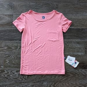 NWT Kickee Pants Solid Short Sleeve Loosey Goosey Tee in Strawberry Size Small